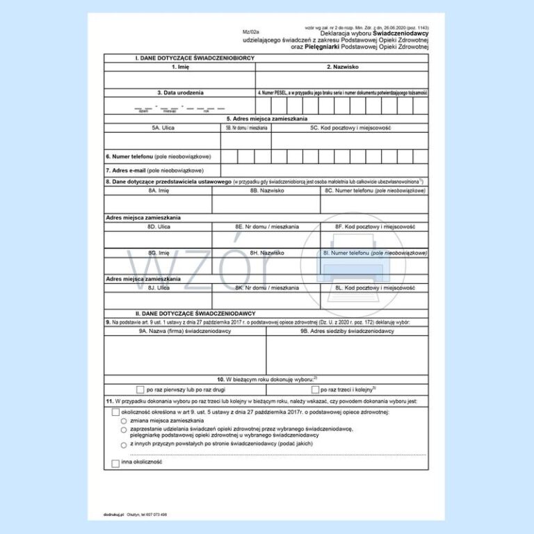 Jak wypełnić deklarację wyboru świadczeniodawcy – krok po kroku