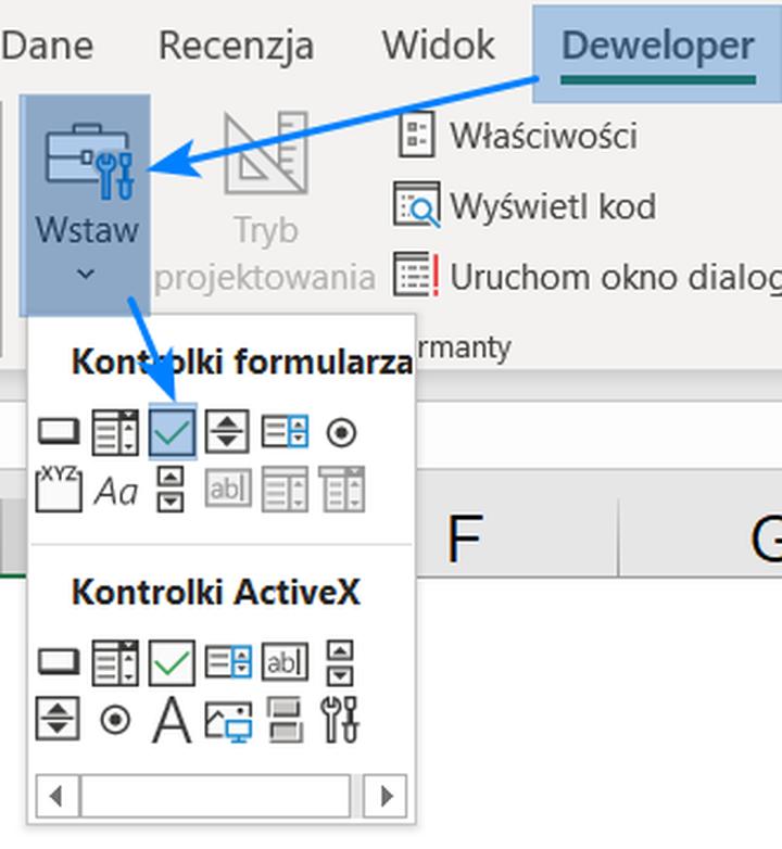 Pola wyboru w Excelu 365