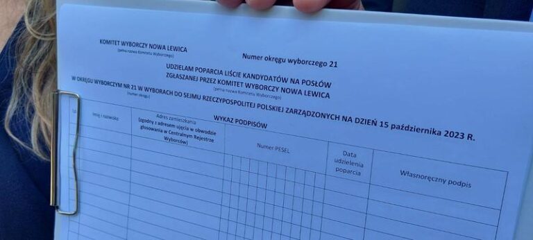 Jakie są wymogi dotyczące ilości podpisów na prezydenta?